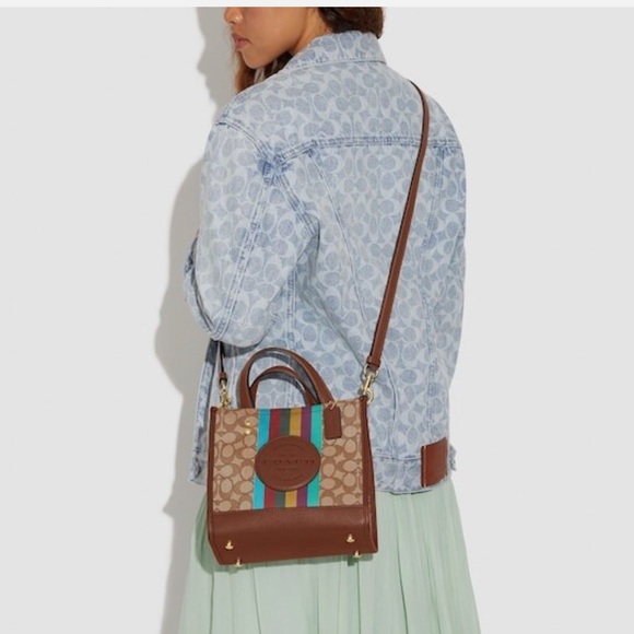 Coach Handbags - Coach Brown and Blue Monogram Tote Bag